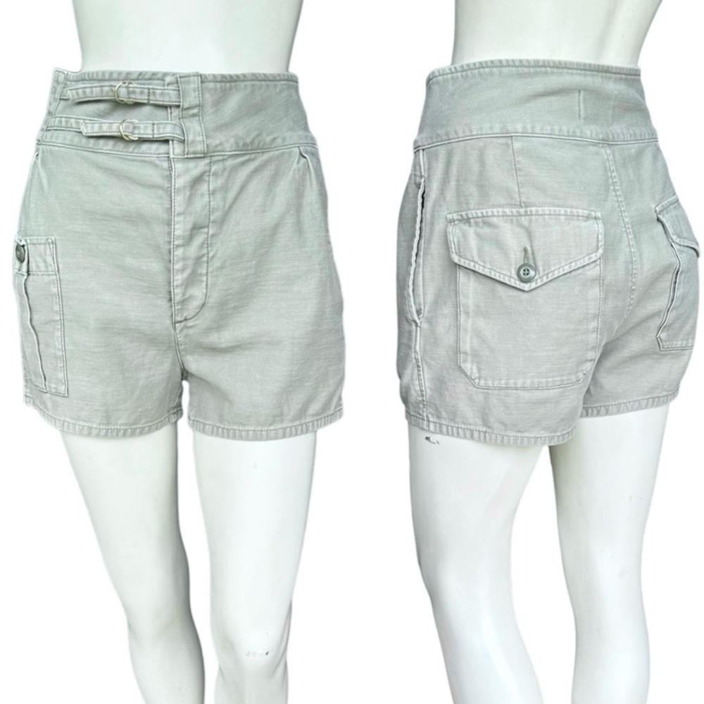 Frame Green Button Fly Cargo Military Utility Style Shorts Size 27